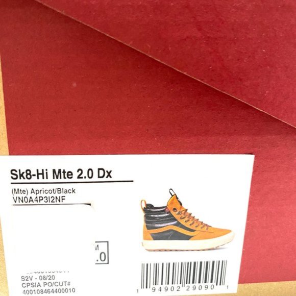 Vans SK8-HI MTE 2.0 DX Yellow Apricot Black Winter Boots Womens Size VN0A4P3I2NF - Picture 7 of 7